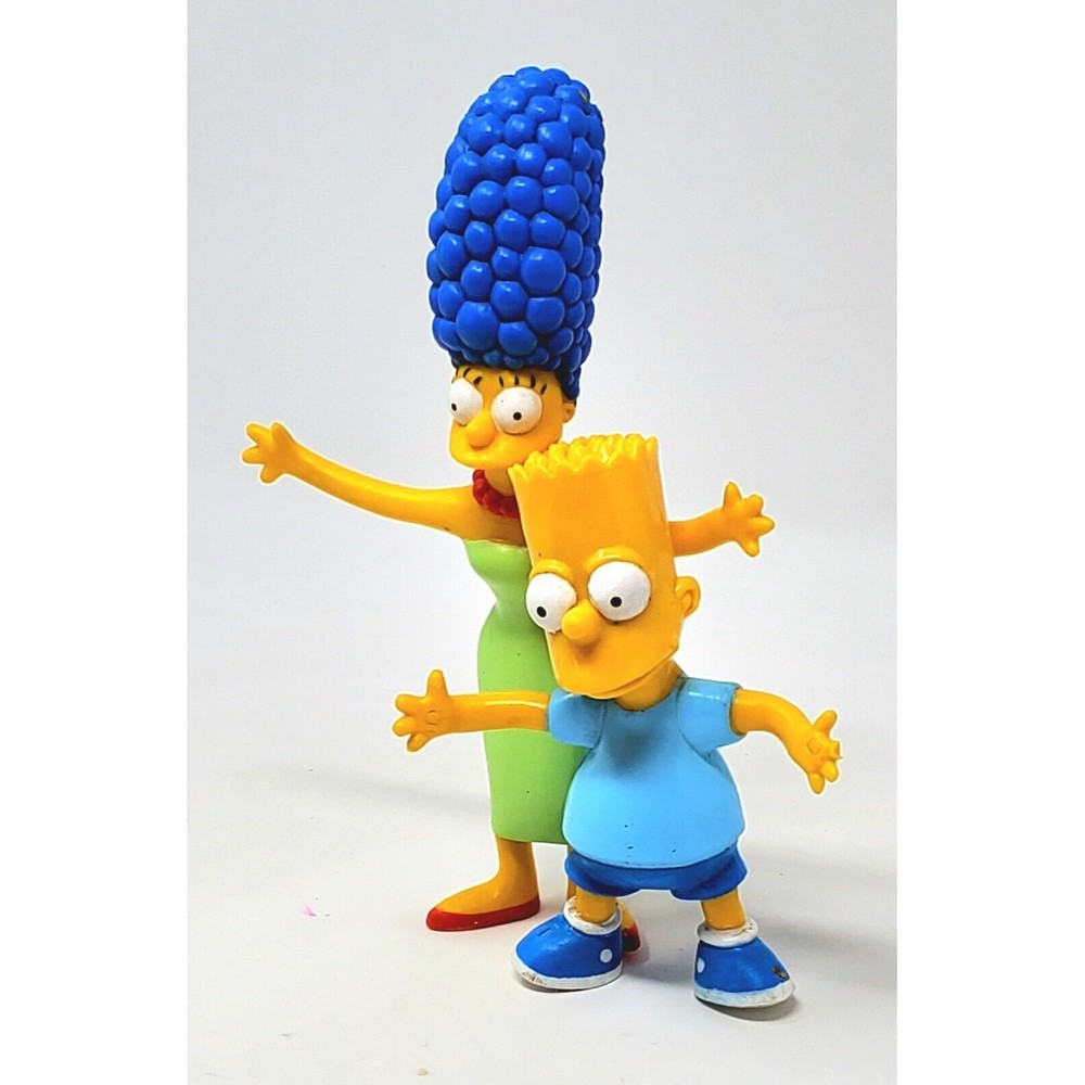 "The Simpsons" 1990 Set of 2 Jesco Rubber Figurines Bart & Marge 20th Century